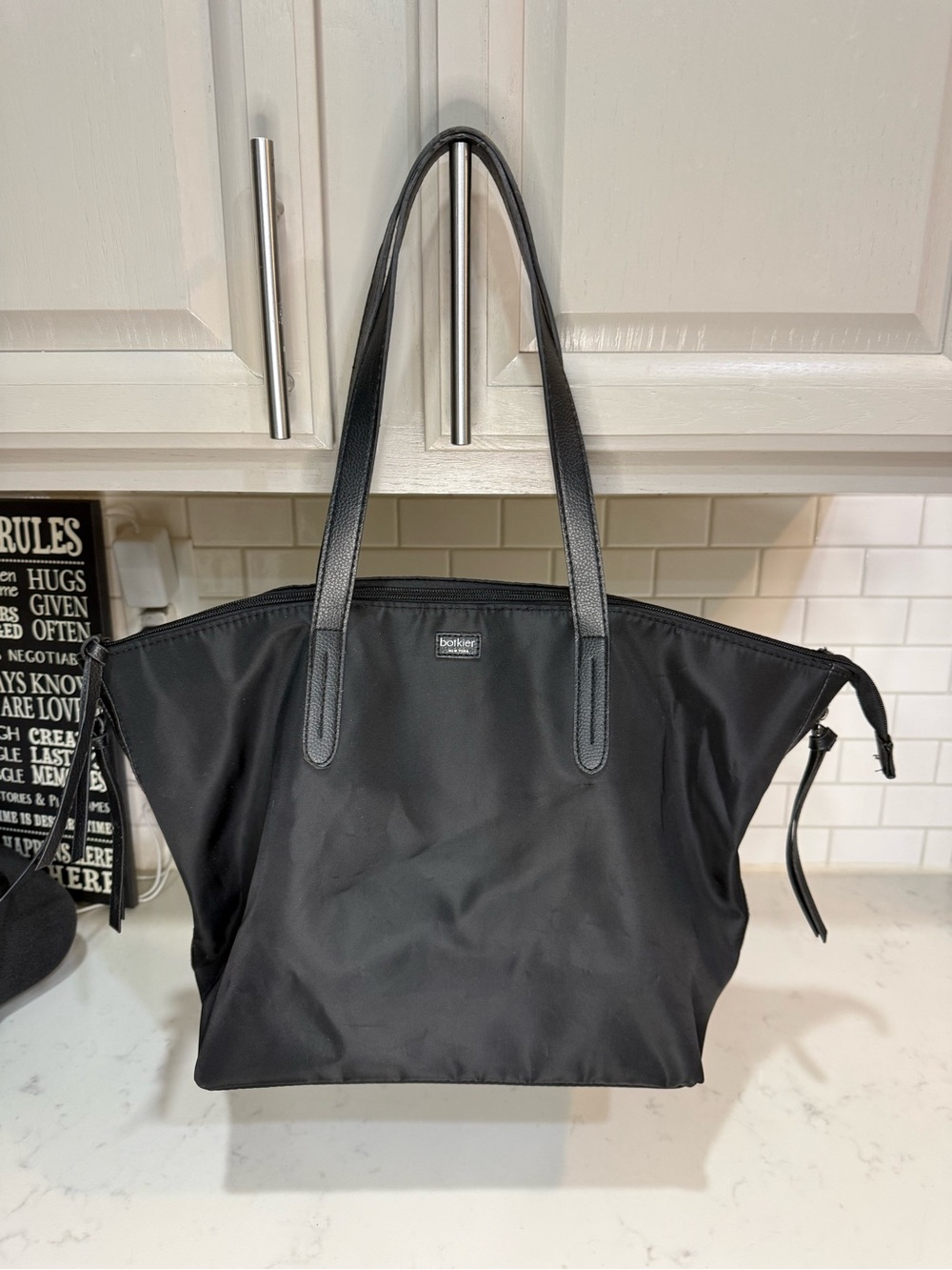 Botkier Black Nylon Tote with Long Straps
